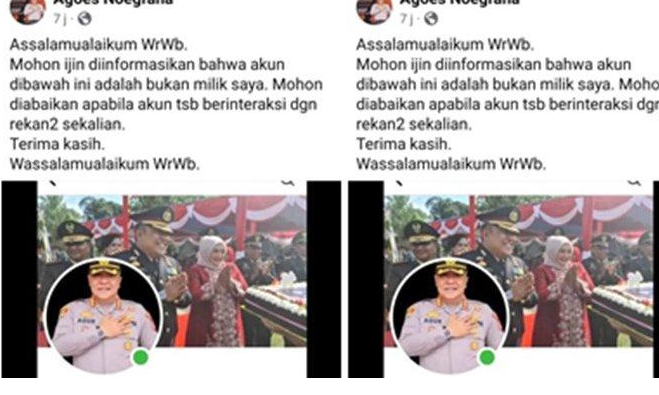 Waspada Penipuan! Akun Facebook Palsu Catut Nama Kapolresta Bulungan, Sudah Ada yang Tertipu?