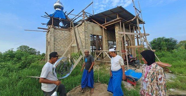 Meski Dana Seret, Warga Bulu Perindu Bulungan Semangat Bangun Masjid Secara Swada Tanpa Bantuan